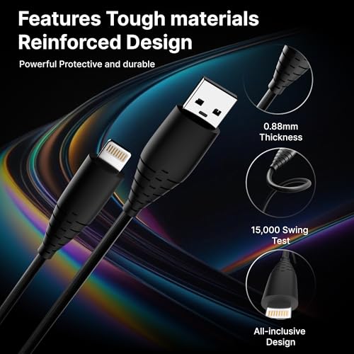 Basesailor 27W USB to Lightning Cable,Fast Charger Charging Braided Cable,Compatible for iPhone 14/13/12/11/X/XS/XR/8/Plus/Mini/Pro/Max & Other Lightning Devices,High Speed Data Transmission - Image 5