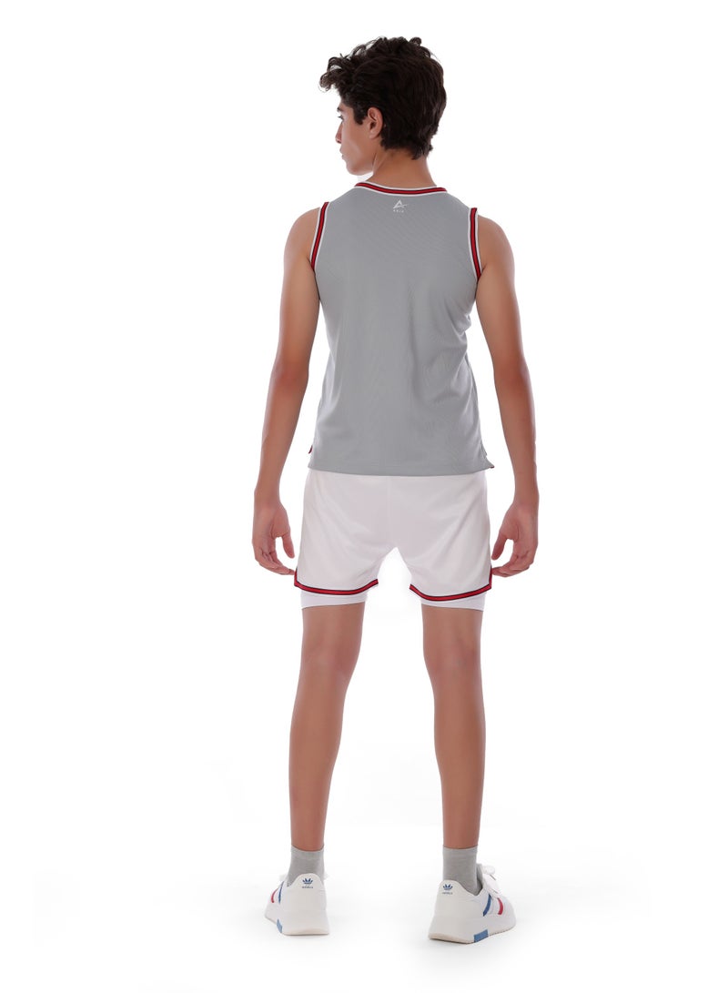 ANJA Boys' Grey Basketball T-Shirt – Comfortable, Short-Sleeve Design - Image 5