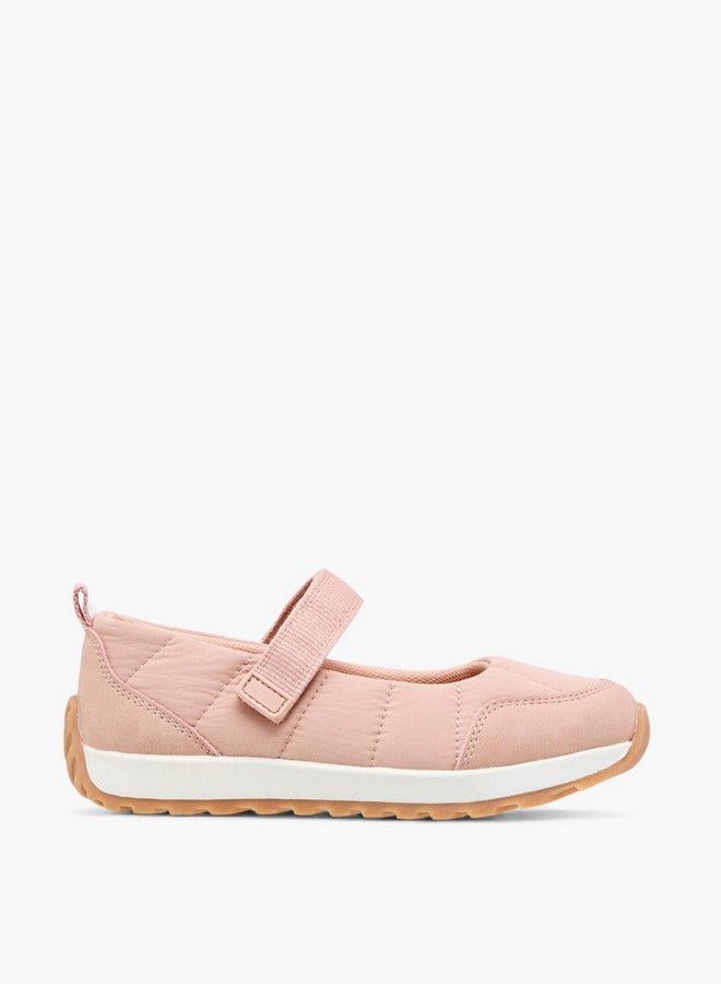 JUNIORS Girls Textured Mary Jane Shoes with Hook and Loop Closure - Image 1