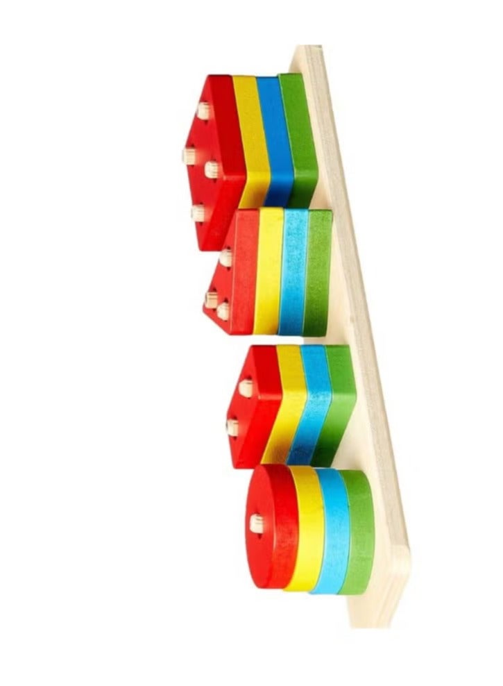 Wooden geometric shapes learning toy for children.