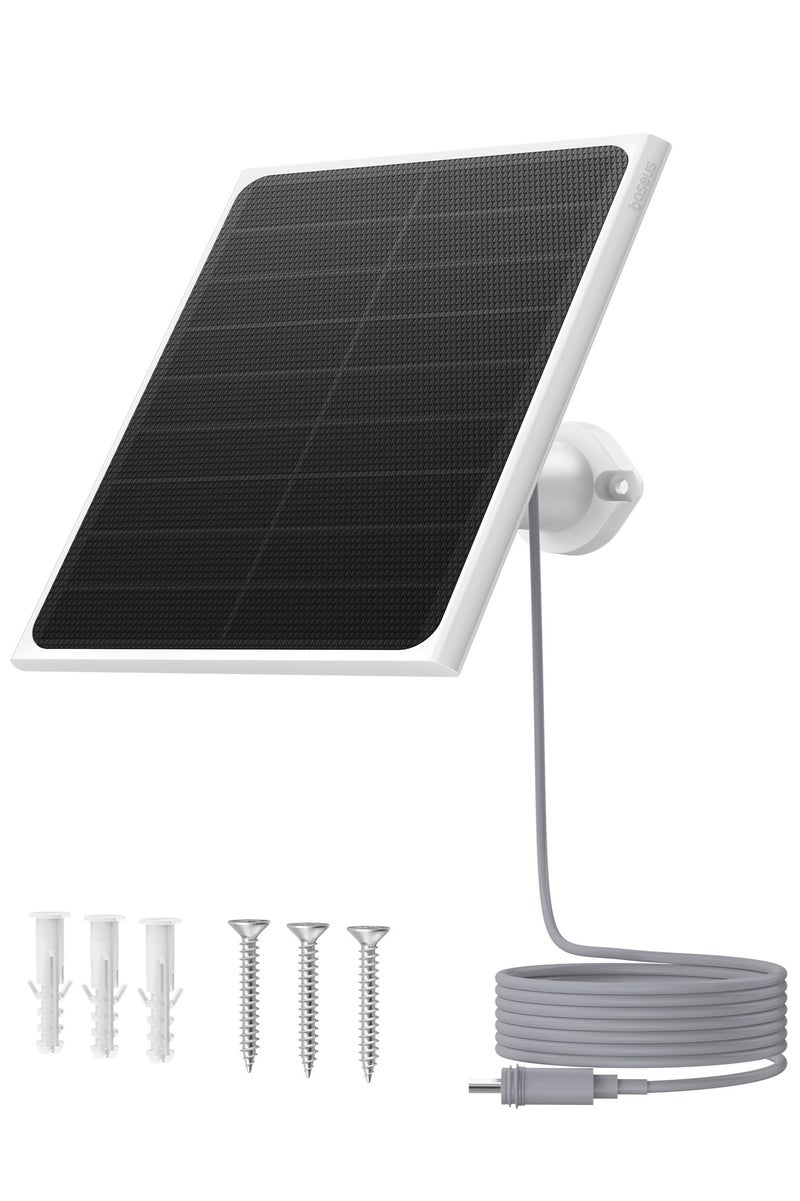 Baseus 3W Solar Panel for Wireless Outdoor Security Camera - IP67 Waterproof with 4m Cable, Durable Mount & Continuous Power Supply - Compatible with Baseus Battery Camera N1/S1 Pro - Waterproof, Durable, Easy Installation for Non-Stop Charging in Garden, Yard, Garage, or Any Outdoor Surveillance Set-up - Image 1