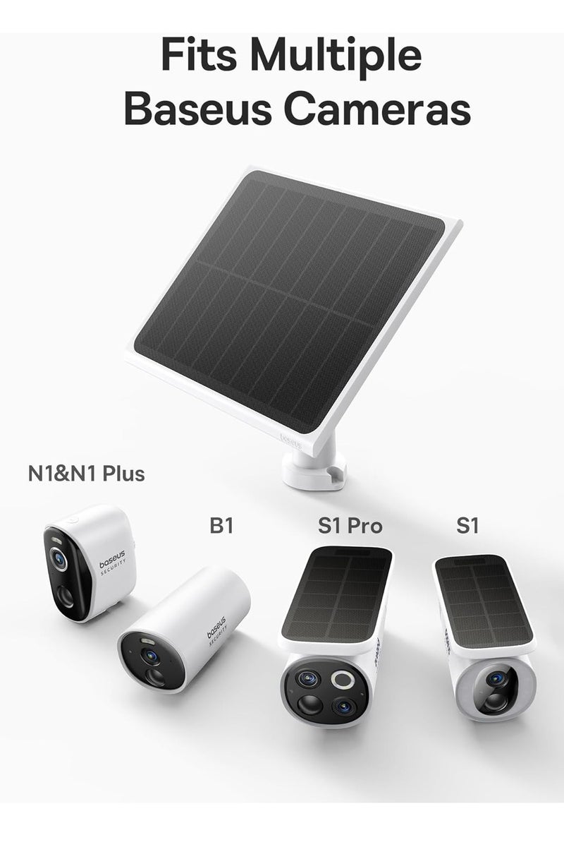 Baseus 3W Solar Panel for Wireless Outdoor Security Camera - IP67 Waterproof with 4m Cable, Durable Mount & Continuous Power Supply - Compatible with Baseus Battery Camera N1/S1 Pro - Waterproof, Durable, Easy Installation for Non-Stop Charging in Garden, Yard, Garage, or Any Outdoor Surveillance Set-up - Image 2