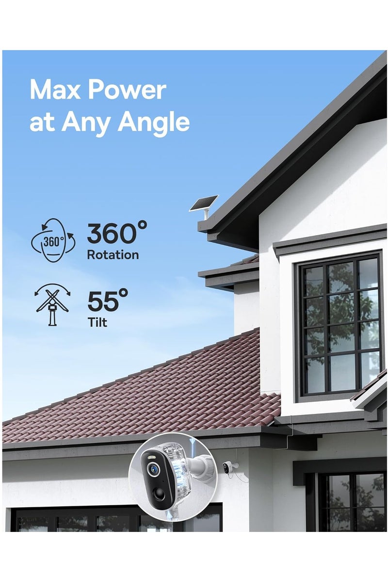 Baseus 3W Solar Panel for Wireless Outdoor Security Camera - IP67 Waterproof with 4m Cable, Durable Mount & Continuous Power Supply - Compatible with Baseus Battery Camera N1/S1 Pro - Waterproof, Durable, Easy Installation for Non-Stop Charging in Garden, Yard, Garage, or Any Outdoor Surveillance Set-up - Image 4