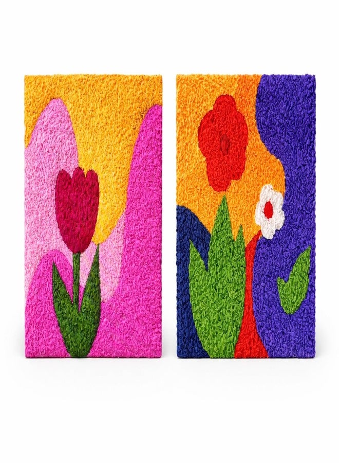 THE BROWN BOX-DIY Tissue Art Kit for Kids & Adults | Texture Art & Craft Kit with 2 MDF Boards (7 Inch), Colors, Glue & Tools | Screen-Free Hobby, Birthday, Rakhi Gift, Family & Corporate Activity Kit - Image 3
