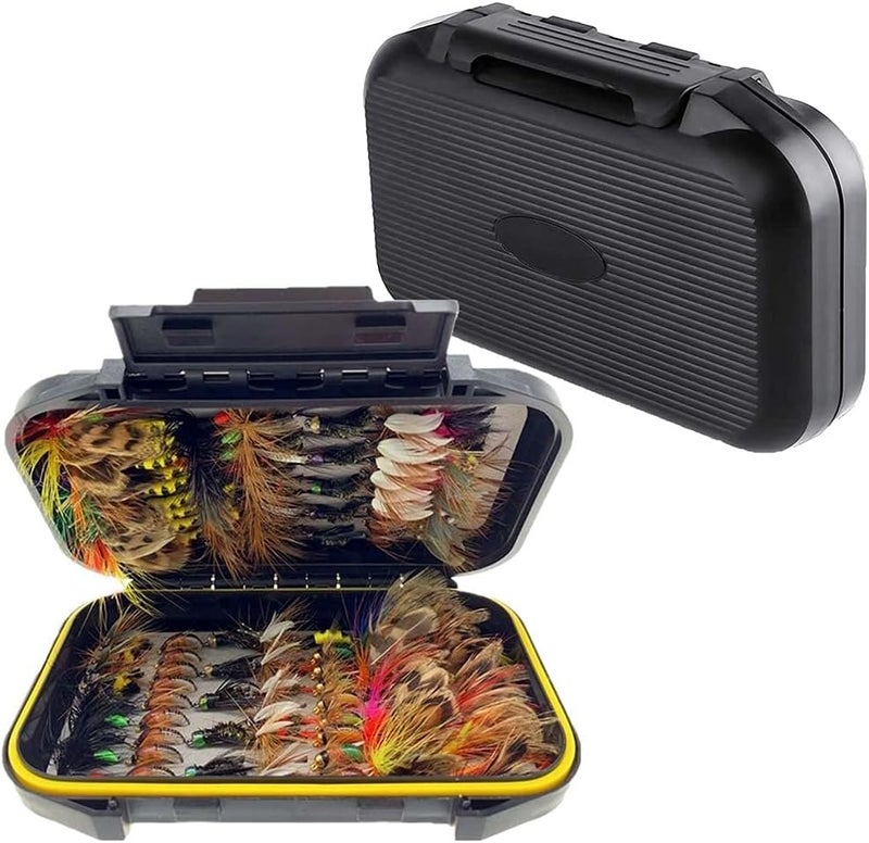Handwork Fly Fishing Flies Kit, 50/114Pcs Handmade Fly Fishing Gear with Dry/Wet Flies, Streamers, Fly Assortment Trout Bass Fishing with Fly Box (114Pcs/Set-11 Mixed Styles) - Image 3