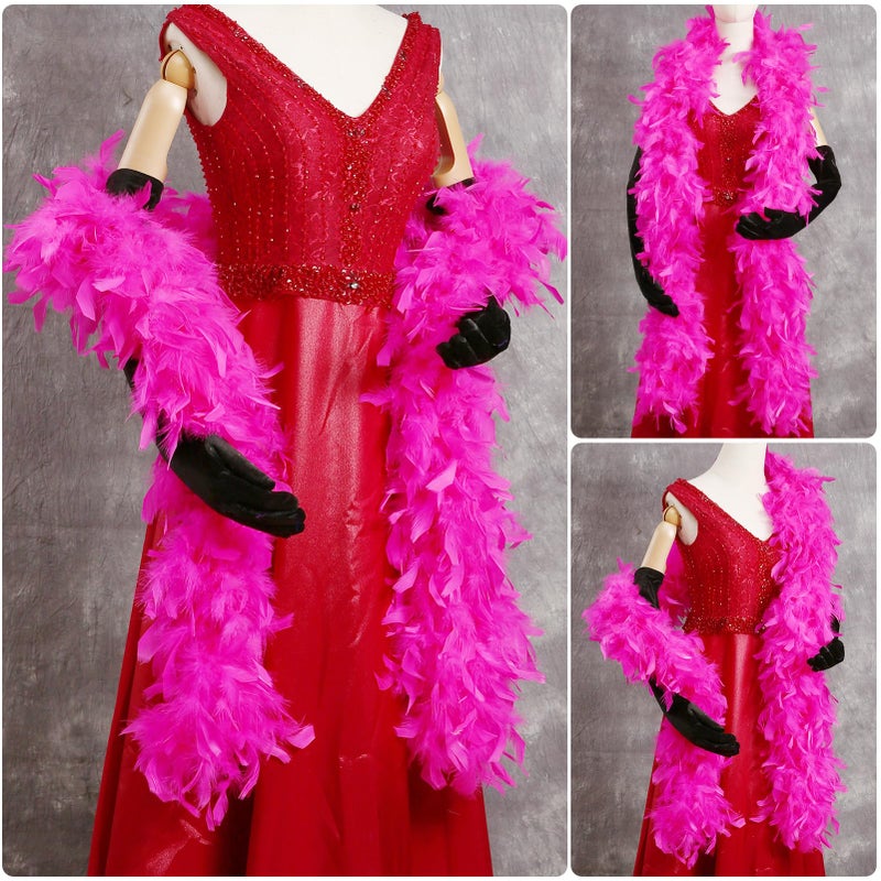 THARAHT Hot Pink Chandelle Turkey Feather Boa 2 Yards 40g for DIY Craft Home Dancing Wedding Party Halloween Costume Decoration Feather Boa - Image 4