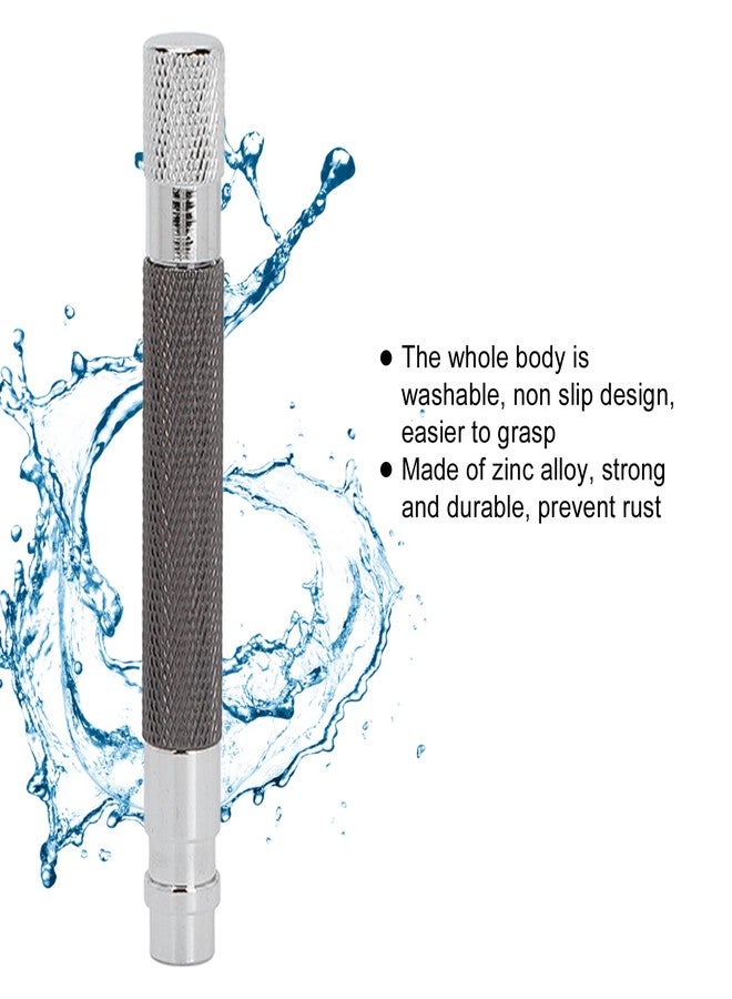 Entatial Shaver Replacement Handle, Men's Safety Shaving Razors Reusable Metal Handle Shaver Safety Razors Handle Anti Slip Portable for Home Travelling (Black) - Image 4
