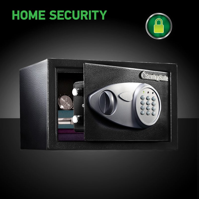 SentrySafe Safe with Digital Keypad Lock, Steel Safe with Interior Lining and Bolt Down Kit for Money, Jewelry, Electronics, 0.58 Cubic Feet, 8.7 x 13.8 x 9.7 Inches, X055 - Image 2