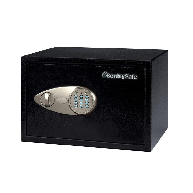 SentrySafe Safe with Digital Keypad Lock, Steel Safe with Interior Lining and Bolt Down Kit for Money, Jewelry, Electronics, 0.58 Cubic Feet, 8.7 x 13.8 x 9.7 Inches, X055 - Image 1