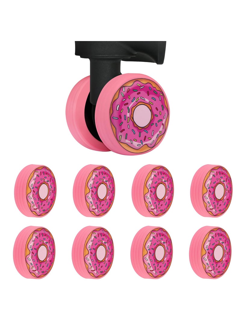 SYOSI 8PCS Luggage Wheel Covers Wearproof All Inclusive Silicone Protective Covers Suitcase Spinner Wheel Covers Silent Protection Cover for Luggage Suitcases or Office Chair Caster Wheels Pink - Image 1