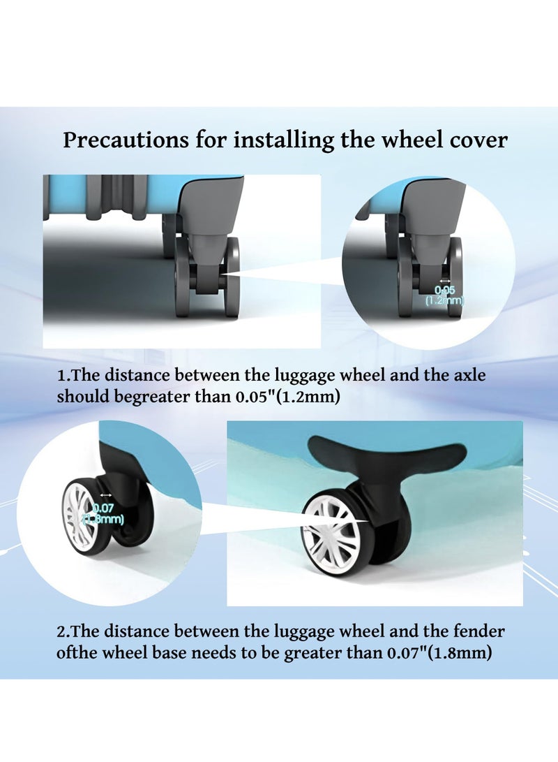SYOSI 8PCS Luggage Wheel Covers Wearproof All Inclusive Silicone Protective Covers Suitcase Spinner Wheel Covers Silent Protection Cover for Luggage Suitcases or Office Chair Caster Wheels Pink - Image 4