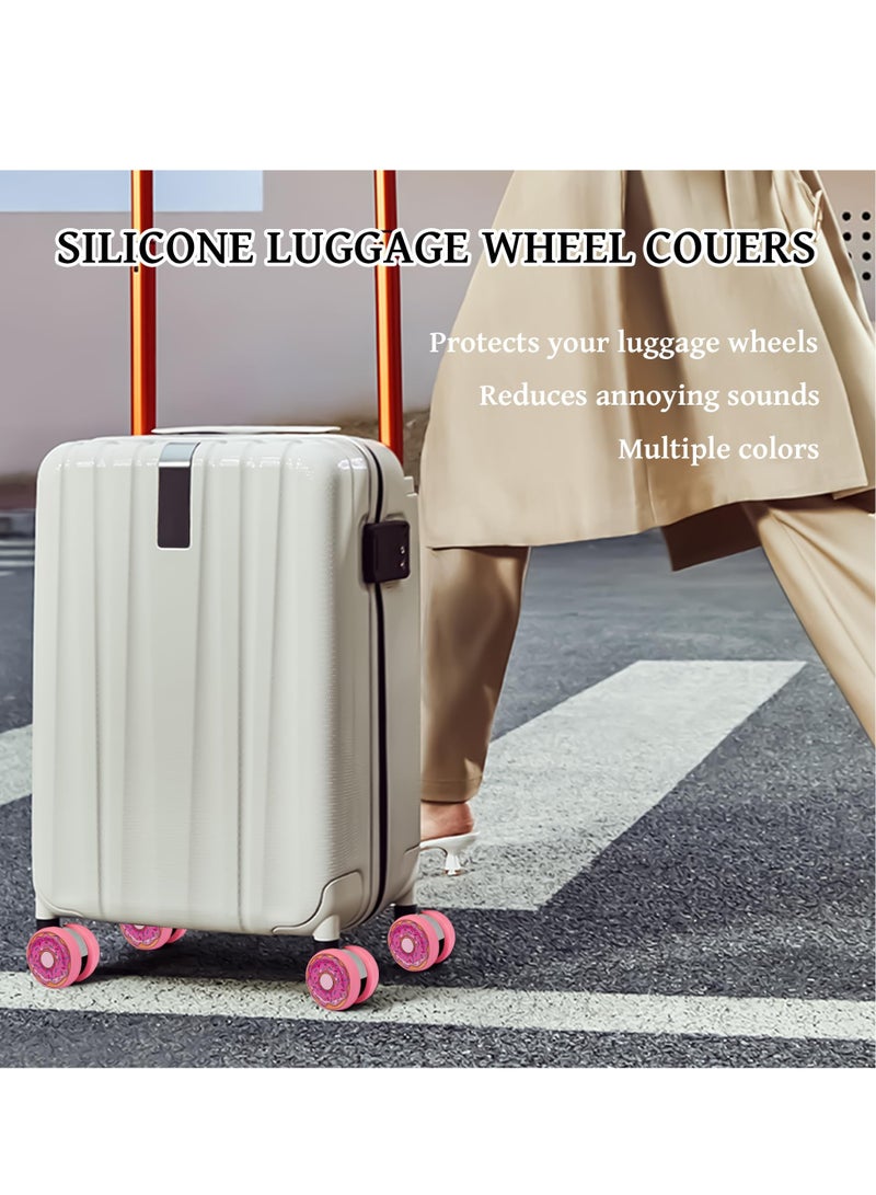 SYOSI 8PCS Luggage Wheel Covers Wearproof All Inclusive Silicone Protective Covers Suitcase Spinner Wheel Covers Silent Protection Cover for Luggage Suitcases or Office Chair Caster Wheels Pink - Image 5