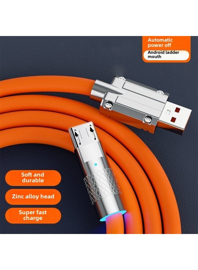 USB Cable Android Rotating With Light 500W Flash Charging Data Cable Bold Fast Charging For Huawei OPPO Glory-Color:120w Direct Plug Luminous Zinc Alloy  Android Ladder - 1.05m Special Copper Core - Durable And Will Not Damage The Machine  - Image 1