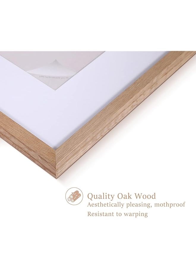 30X40Cm Certificate Picture Frame Oak Wood Photo Frame With Mount For A4 Or 4 4X6 Print Poster Frame With Plexiglass For Wall Mount Display Set Of 2