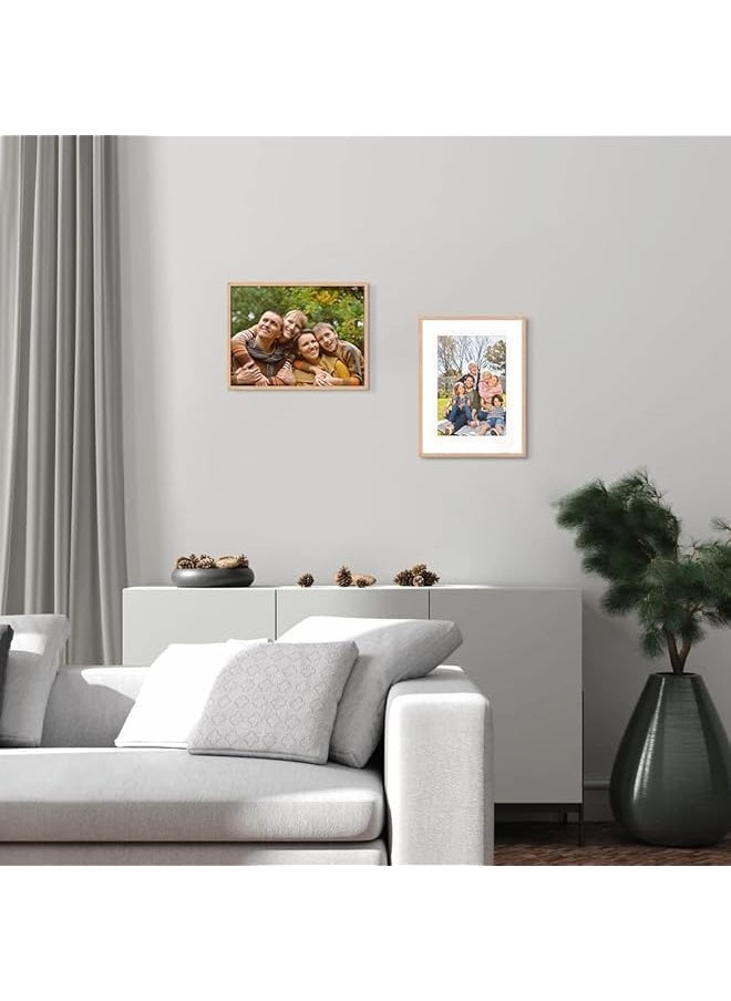 30X40Cm Certificate Picture Frame Oak Wood Photo Frame With Mount For A4 Or 4 4X6 Print Poster Frame With Plexiglass For Wall Mount Display Set Of 2