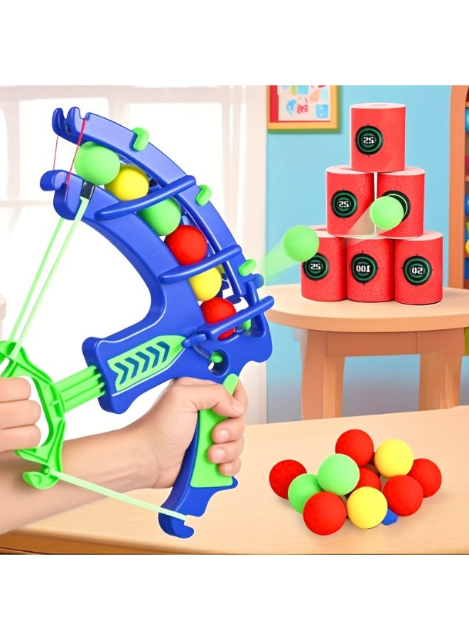 Kids Archery Shooting Set with Launcher – Safe EVA Sponge Ball Catapult, Colorful Bow & Arrow Game with Target Cans – Fun Indoor & Outdoor Sports Toy for Boys & Girls 3+ – Perfect for Family Play, Parent-Child Bonding, and Holiday Gifts  - Image 1