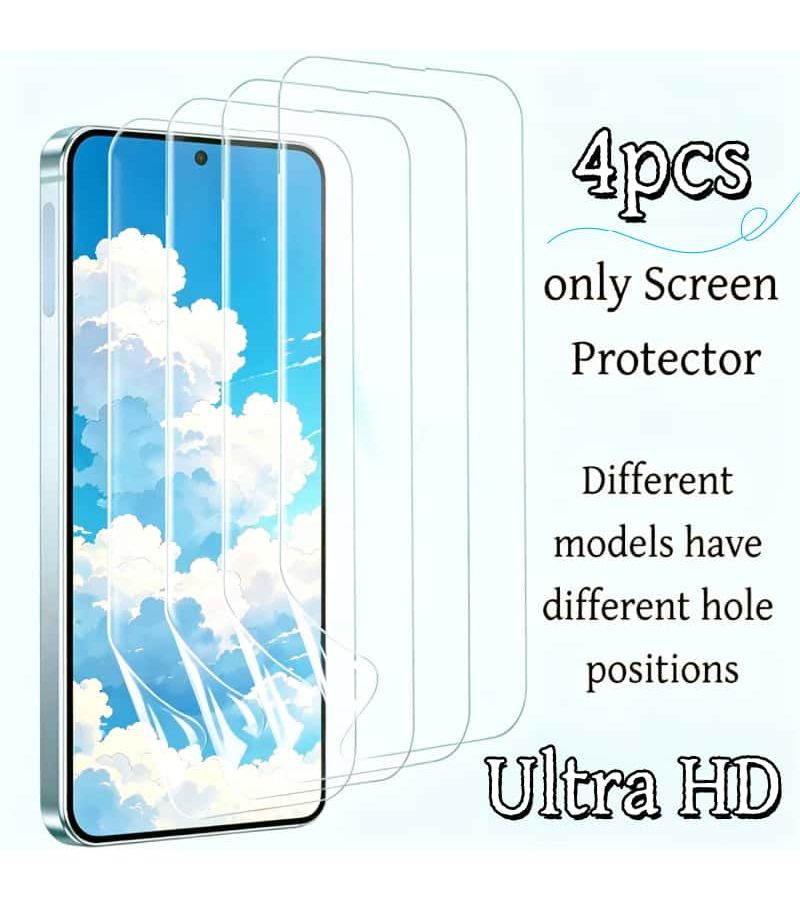 4 قطع واقي شاشة هيدروجيل عالي الوضوح لهاتف Honor X5C Plus، مقاوم للخدش، تغطية كاملة للشاشة، رؤية فائقة الوضوح، لمس ناعم، تجربة فائقة الرقة. - Image 2