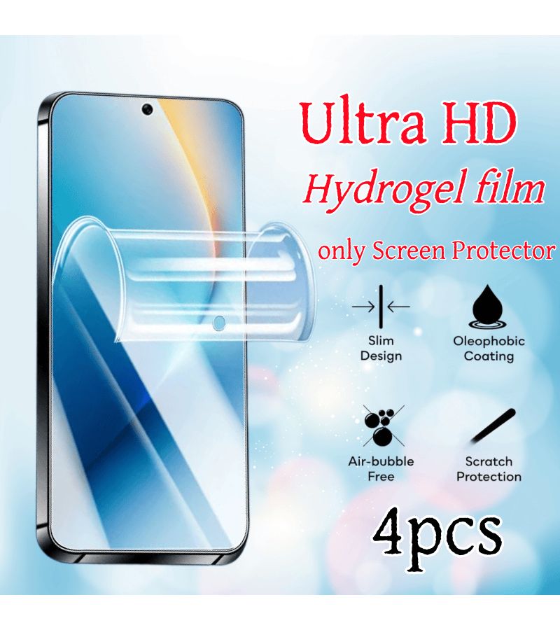 4 قطع واقي شاشة هيدروجيل عالي الوضوح لهاتف Honor X5C Plus، مقاوم للخدش، تغطية كاملة للشاشة، رؤية فائقة الوضوح، لمس ناعم، تجربة فائقة الرقة. - Image 1