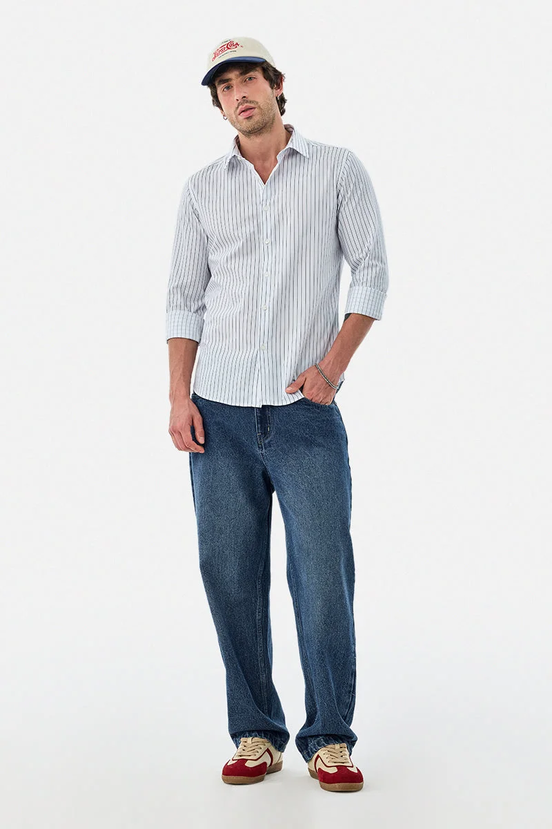 SNITCH Slim Fit Stripes Luxe Shirt