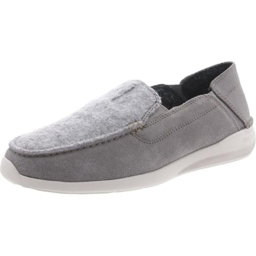 Clarks Men's Gorwin Step Loafer, Grey Suede, 7 Wide - Image 1