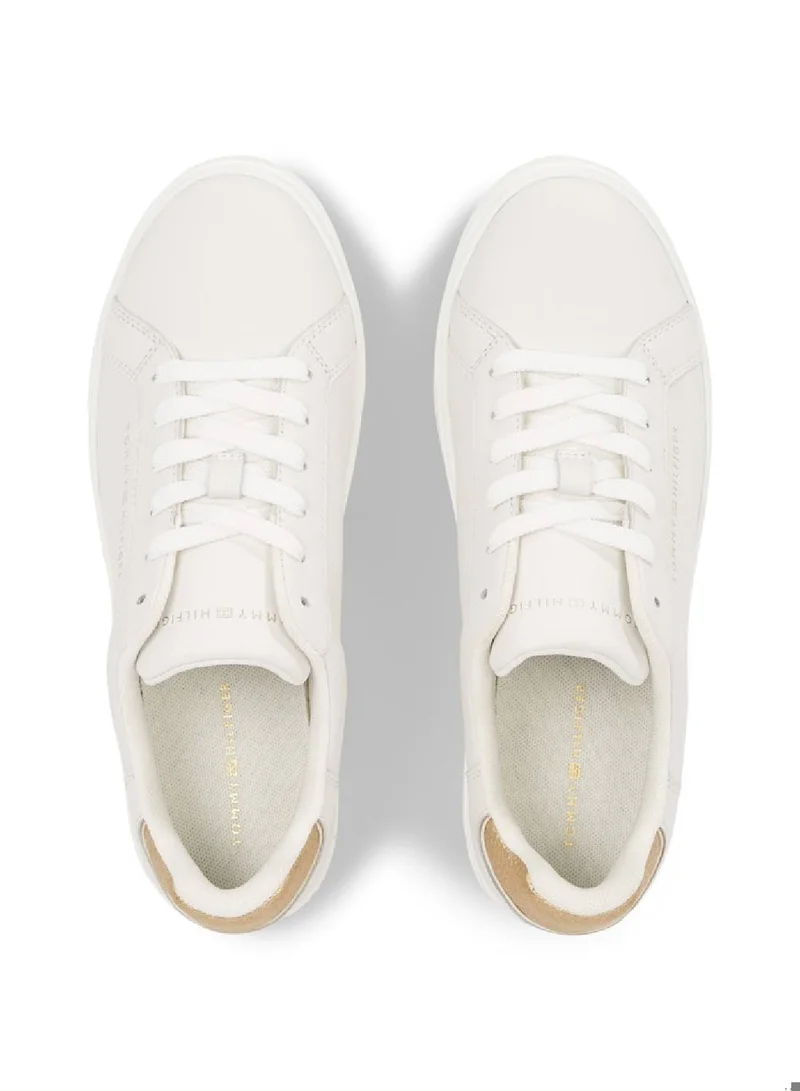 TOMMY HILFIGER Leather Metallic Heel Trainers