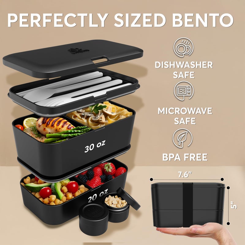 Umami All-in-One Bento Box â€“ Stylish, Spacious & Built for Real Meals â€“ Includes Full Cutlery Set, 2 Sauce Jars, A Nestable Design â€“ Leakproof & Built to Last - Image 5