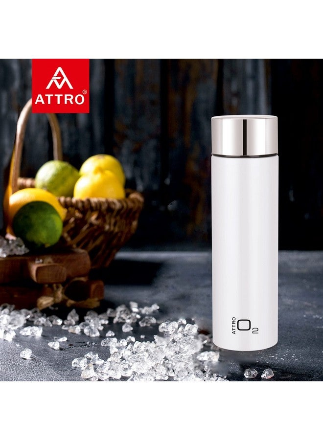 Attro O2 1100ml Stainless Steel Single Wall Water Bottle, Light Weighted Leak-Proof Use for Office, School, Outdoor & Gym - White - Image 4