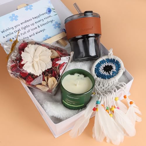 Relish The Loony Box Gift Hamper for Women & Girls | Dream Catcher with Multipurpose Sipper, Scented Dry Flower Pack, Card & Soy Wax Candle - Birthday, Anniversary, Valentine Day & Home Decor Gift - Image 1
