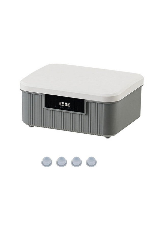 MXCELL Lockable Storage Bin Outdoor Lock Box Plastic Storage Container Versatile Organizer With Changeable Lock For Home Office School Travel Business (White&Grey, 9 Liters) - Image 1
