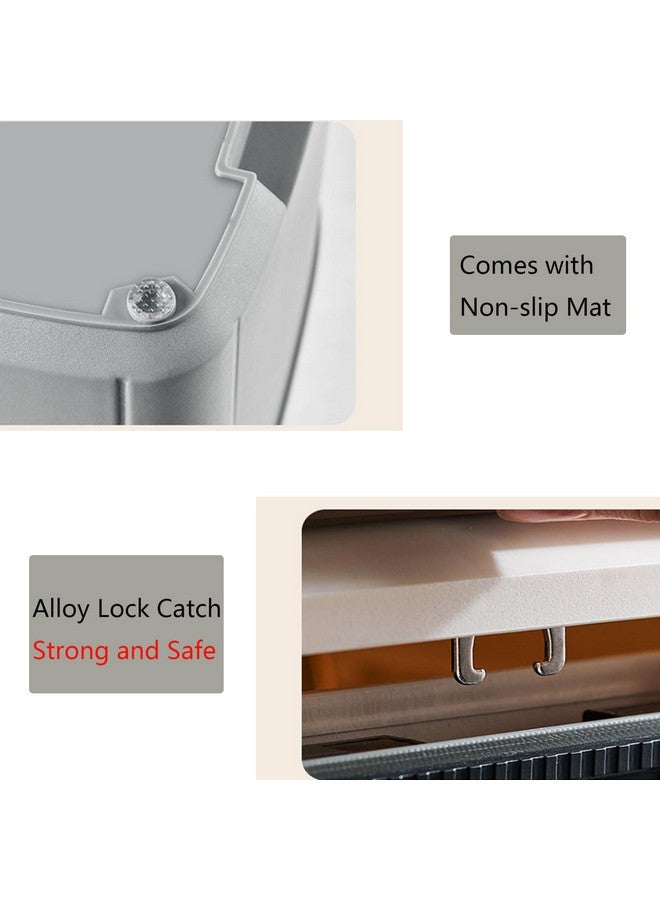 MXCELL Lockable Storage Bin Outdoor Lock Box Plastic Storage Container Versatile Organizer With Changeable Lock For Home Office School Travel Business (White&Grey, 9 Liters) - Image 3