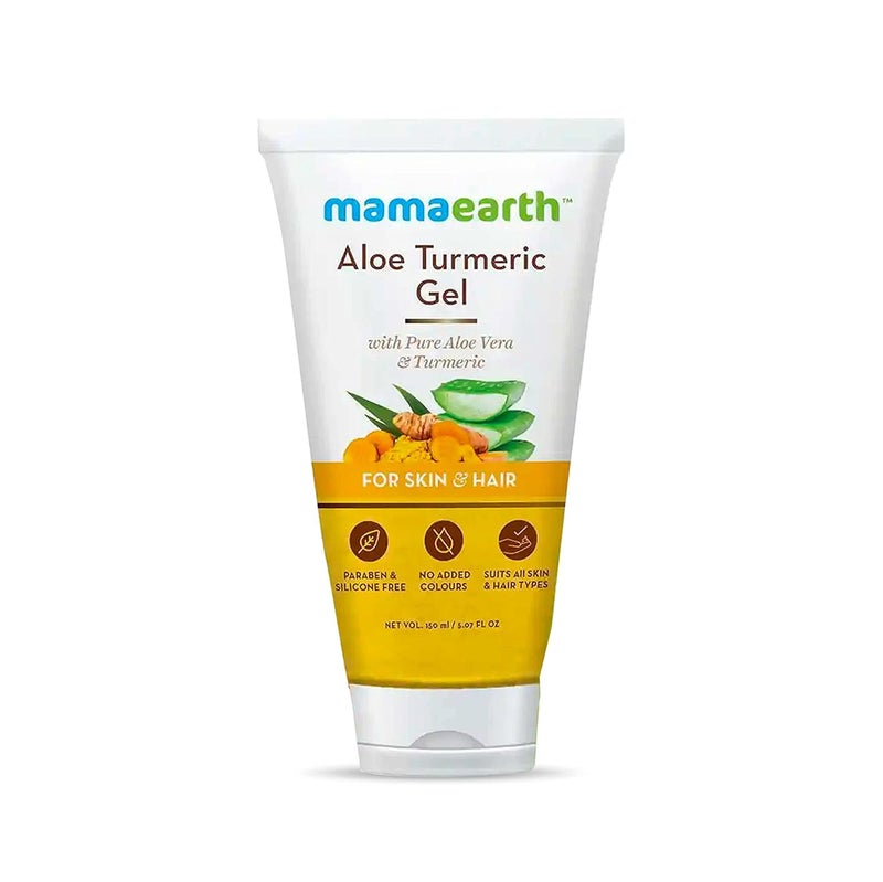 Mamaearth Mamaearth Aloe Turmeric Gel for Healthy Skin  Hair  Reduces Sunburn Acne  Dandruff  Hydrates Dry Hair  Nourishes Scalp  ParabenFree  507 Fl Oz 150ml 