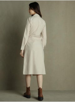 Dennis Lingo Beige Wrap Dress for Women - Regular Fit, Casual  - Image 2