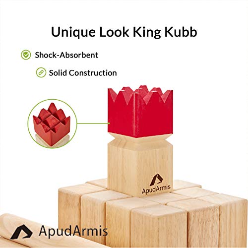 ApudArmis Kubb , Viking Chess Outdoor Clash Toss Yard Game with Carrying Case - Rubber Wooden Backyard Lawn Games Set for Teenagers Adults Family - Image 3