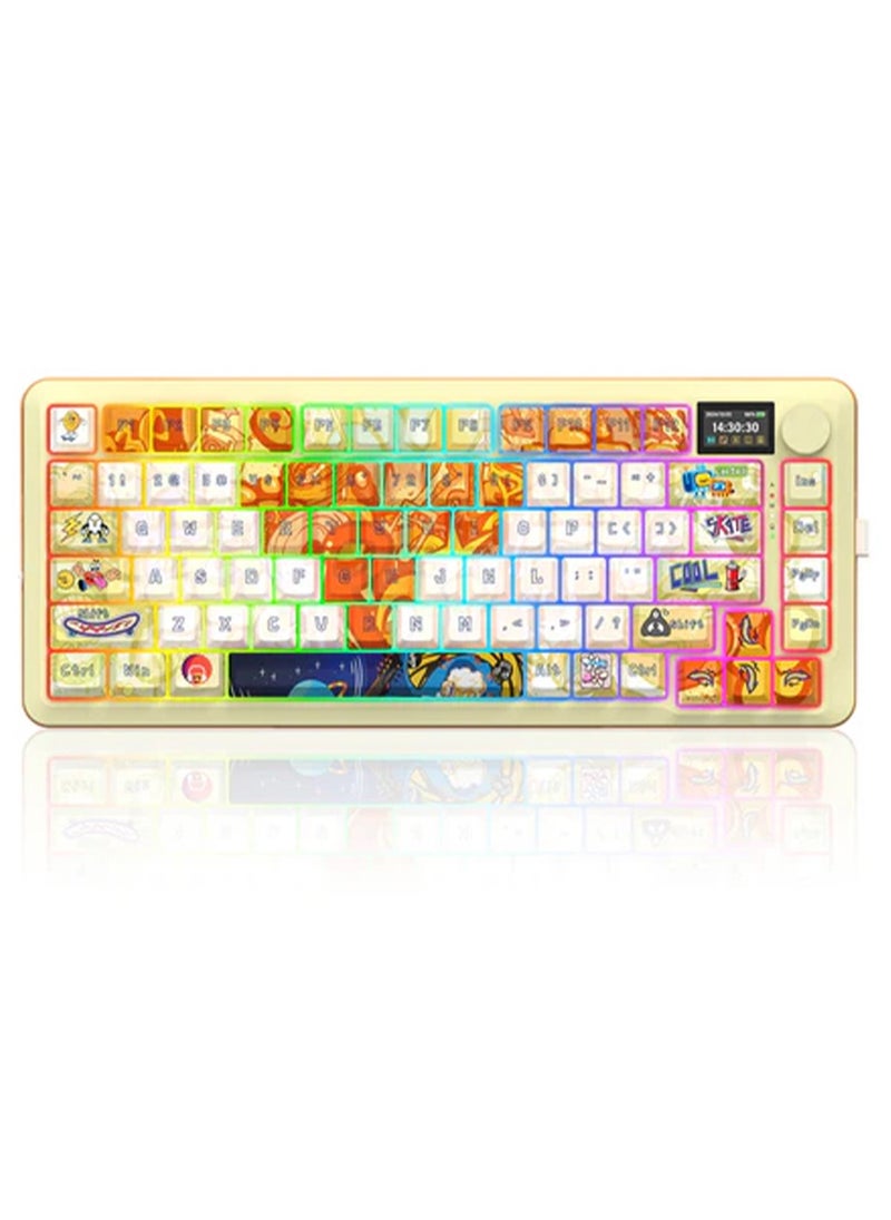 REDRAGON Professional mechanical keyboard K708GF FLEKACT PRO, with Gasket Mount design and multi-function LCD screen, supports 3 connection modes (wired, 2.4G Wi-Fi, and Bluetooth), with programmable RGB backlighting, ultra-fast response and soft click sound thanks to the five layers of insulation, ideal for gamers and programmers  - Image 1