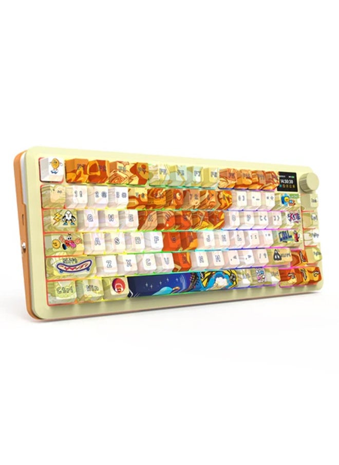 REDRAGON Professional mechanical keyboard K708GF FLEKACT PRO, with Gasket Mount design and multi-function LCD screen, supports 3 connection modes (wired, 2.4G Wi-Fi, and Bluetooth), with programmable RGB backlighting, ultra-fast response and soft click sound thanks to the five layers of insulation, ideal for gamers and programmers  - Image 2
