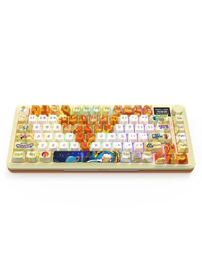 REDRAGON Professional mechanical keyboard K708GF FLEKACT PRO, with Gasket Mount design and multi-function LCD screen, supports 3 connection modes (wired, 2.4G Wi-Fi, and Bluetooth), with programmable RGB backlighting, ultra-fast response and soft click sound thanks to the five layers of insulation, ideal for gamers and programmers  - Image 5