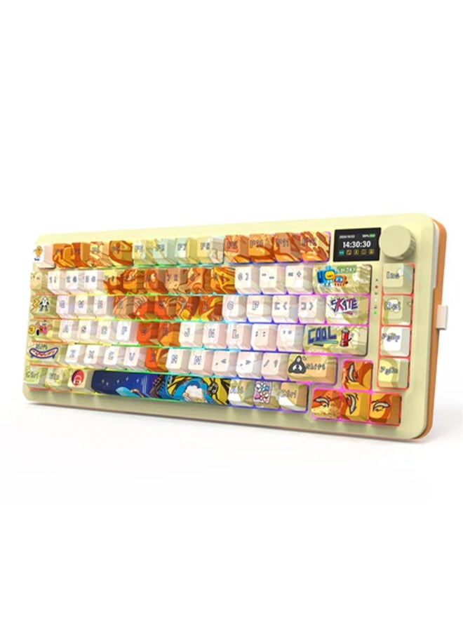 REDRAGON Professional mechanical keyboard K708GF FLEKACT PRO, with Gasket Mount design and multi-function LCD screen, supports 3 connection modes (wired, 2.4G Wi-Fi, and Bluetooth), with programmable RGB backlighting, ultra-fast response and soft click sound thanks to the five layers of insulation, ideal for gamers and programmers  - Image 3