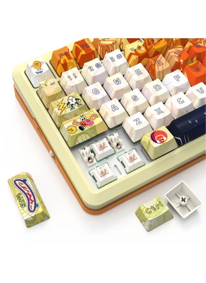 Professional mechanical keyboard K708GF FLEKACT PRO, with Gasket Mount design and multi-function LCD screen, supports 3 connection modes (wired, 2.4G Wi-Fi, and Bluetooth), with programmable RGB backlighting, ultra-fast response and soft click sound thanks to the five layers of insulation, ideal for gamers and programmers