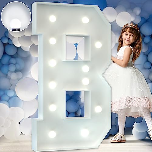 Imprsv 4FT Marquee Light Up B Cool White Large Letter for Party Decorations Giant Letters for Events Baby Shower Birthday Wedding Decor