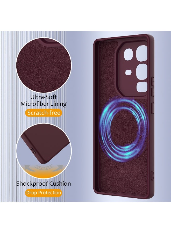 general Magnetic Case Compatible with Infinix Note 50 Pro+ 5G, Thin Slim Liquid Silicone Soft Rubber TPU Shell Cover with Wrist Band and Wireless Charging, Anti Shock and Anti Fall Cover - Image 3