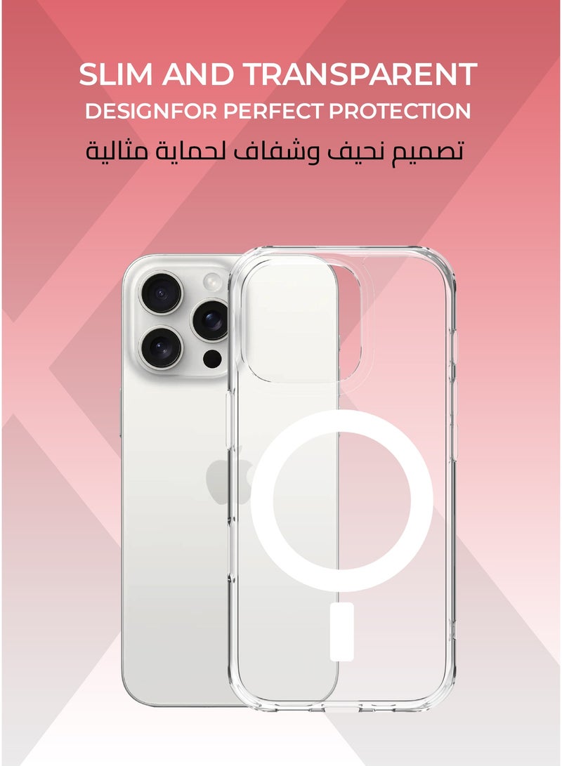 زوندا كفر ايفون 16 برو ماكس ماج سيف - ضمان لمدة سنة ضد الاصفرار، حماية من السقوط بدرجة عسكرية، تصميم نحيف وشفاف، متوافق مع ملحقات MagSafe. - Image 3