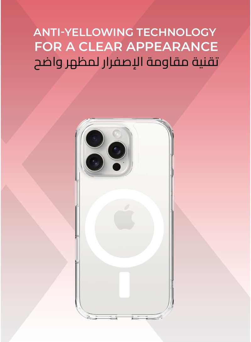 زوندا كفر ايفون 16 برو ماكس ماج سيف - ضمان لمدة سنة ضد الاصفرار، حماية من السقوط بدرجة عسكرية، تصميم نحيف وشفاف، متوافق مع ملحقات MagSafe. - Image 4