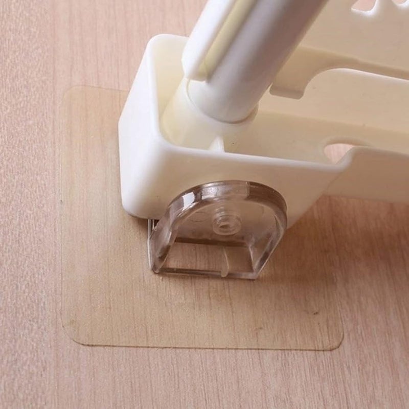 Housoutil 3 Sets Transparent Plastic Shelf Clips 7x7cm Easy Install Adhesive Wall Hooks 20pcs - Image 4