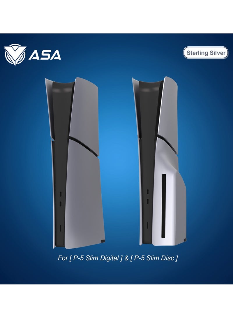 أيه أس أيه غلاف لجهاز PS5 Slim (قرص ورقمي)، غطاء ملصق كامل للجسم لجهاز Playstation 5 Slim، غطاء لجهاز PS5 Slim، غلاف بديل لجهاز PS5 Slim، لوحة غطاء واقية للوجه، سهل التركيب ومضاد للخدش والغبار - Image 1