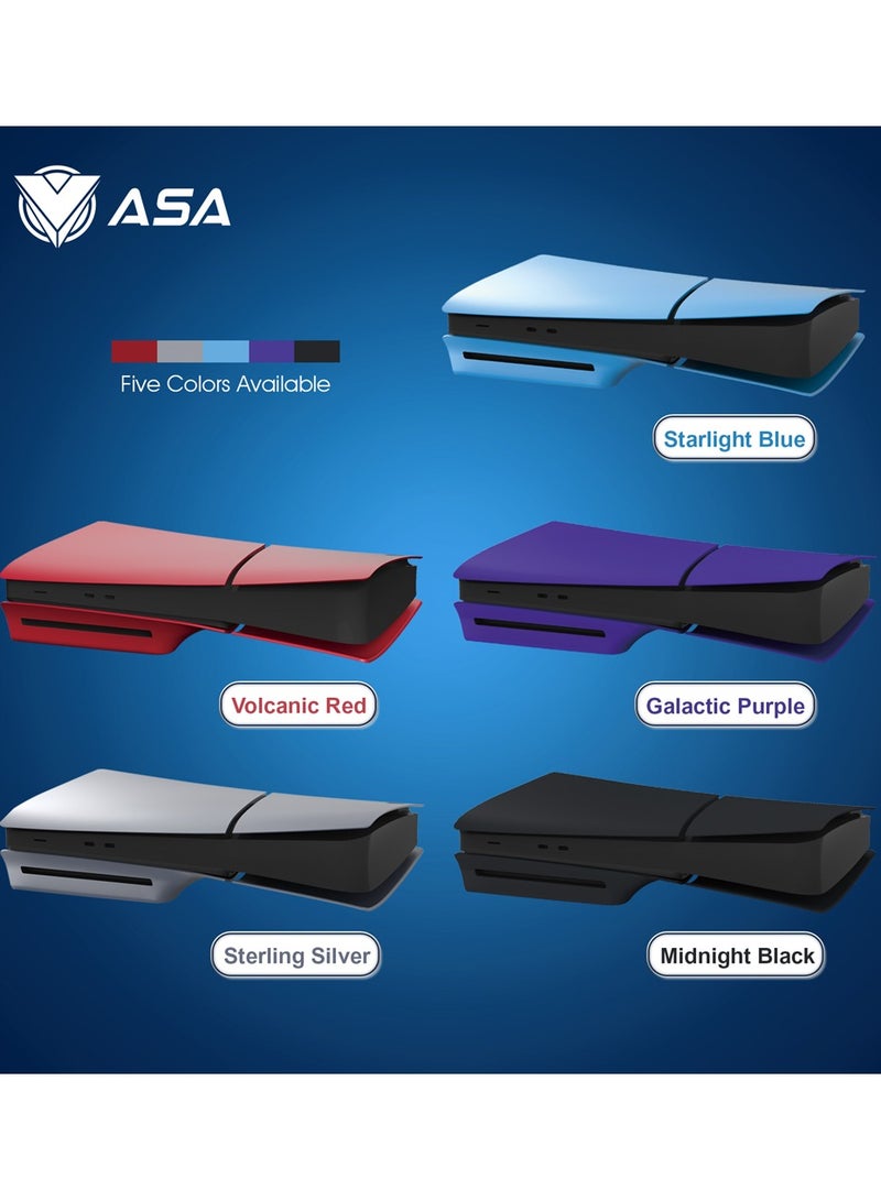 أيه أس أيه غلاف لجهاز PS5 Slim (قرص ورقمي)، غطاء ملصق كامل للجسم لجهاز Playstation 5 Slim، غطاء لجهاز PS5 Slim، غلاف بديل لجهاز PS5 Slim، لوحة غطاء واقية للوجه، سهل التركيب ومضاد للخدش والغبار - Image 4
