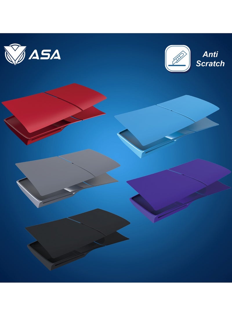أيه أس أيه غلاف لجهاز PS5 Slim (قرص ورقمي)، غطاء ملصق كامل للجسم لجهاز Playstation 5 Slim، غطاء لجهاز PS5 Slim، غلاف بديل لجهاز PS5 Slim، لوحة غطاء واقية للوجه، سهل التركيب ومضاد للخدش والغبار - Image 3