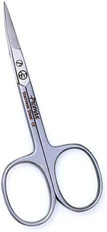 Promax مقص الجلد المحترف بروماكس بجودة عالية، منحني، بتشطيب مزدوج غير لامع ولامع - مصنوع من الفولاذ المقاوم للصدأ الجراحي عالي الجودة. علامة CE - 20-10001-2