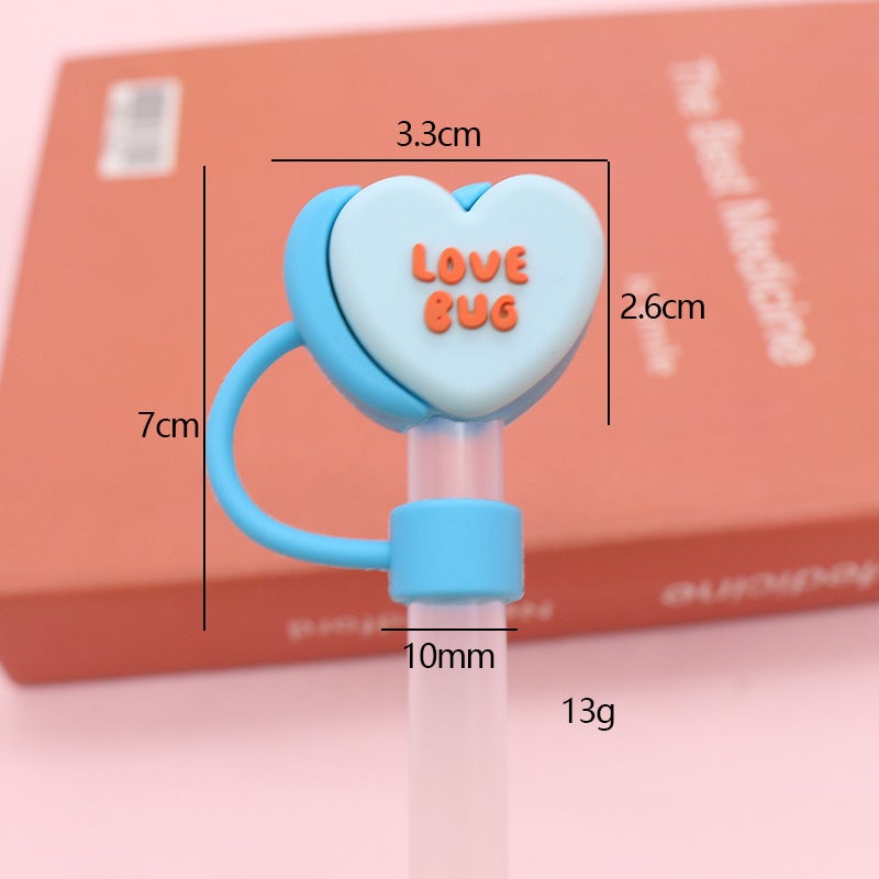 Soft Glue 7 8 10Mm Straw Cap Silicone Cute Cartoon Doll Straw Plug Pvc Stereo Dustproof Straw Cap - Image 1