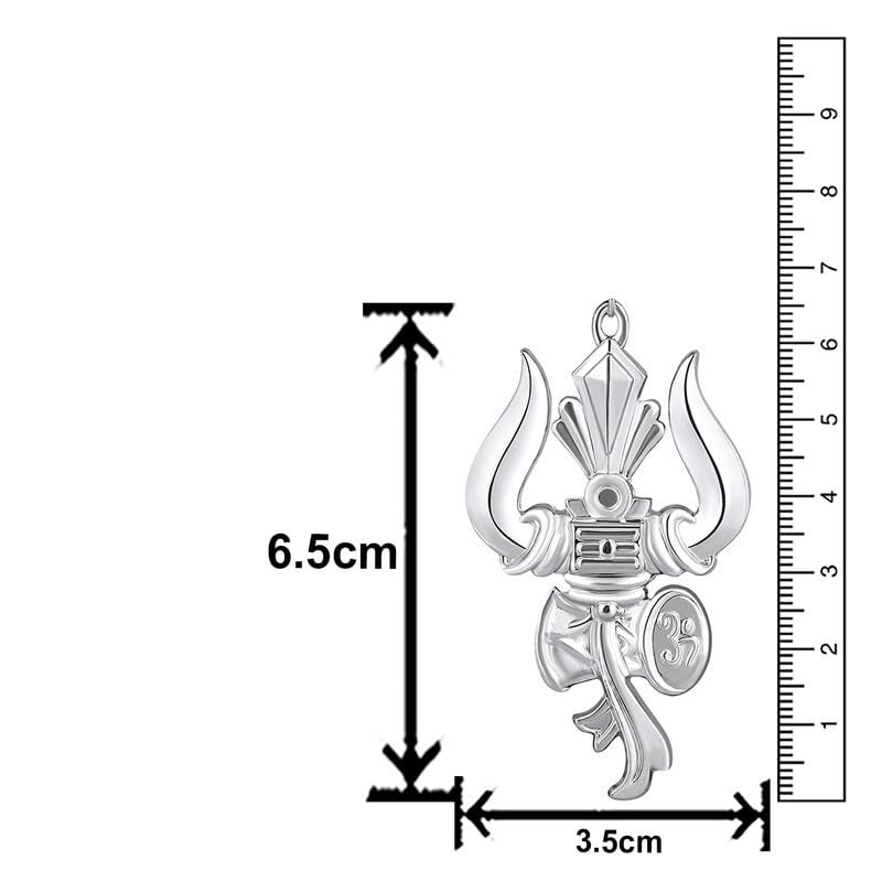 Mahi Lord Shiva Trishul & Damroo Pendant and 24 Inch Chian for Men (PAPS1101894PR) - Image 2