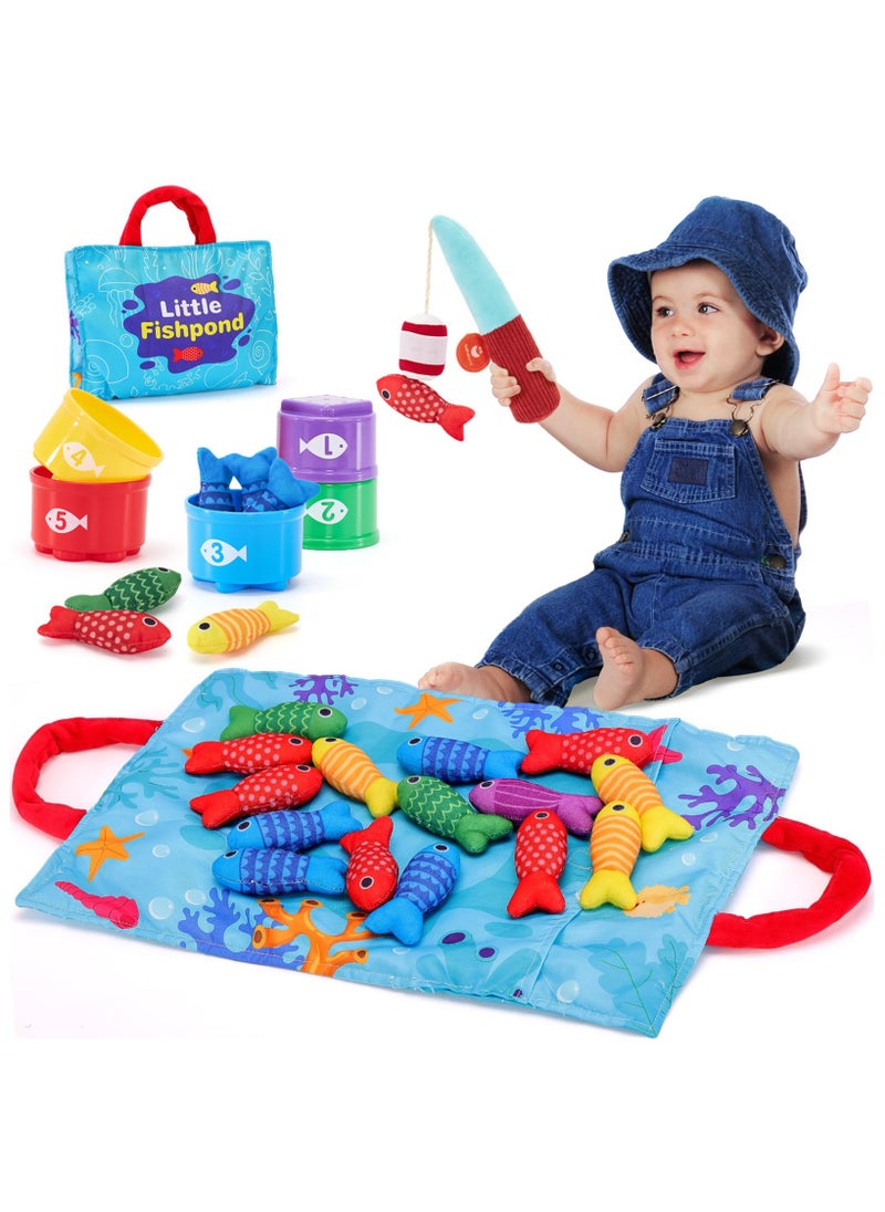 unikbebe - Fishing Game Baby Toy from 2 Years, Montessori Toy for Toddlers 2+, Educational Fishing Game for Motor Skills, Number Counting & Color Sorting Toys, Stacking Cups & Shape Learning Toys, Safe Washable Materials for Early Brain Development, Pre-school Educational Toy for Kids, Baby Gyms & Playmats with Storage Bags - Image 1